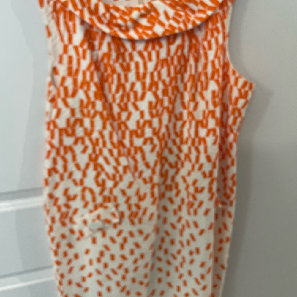 Taylor Vibrant Orange and White dress